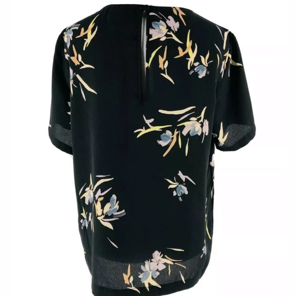 A New Day Black & Multi Floral Printed Short Sleeve Pop Over Top - Picture 6 of 6